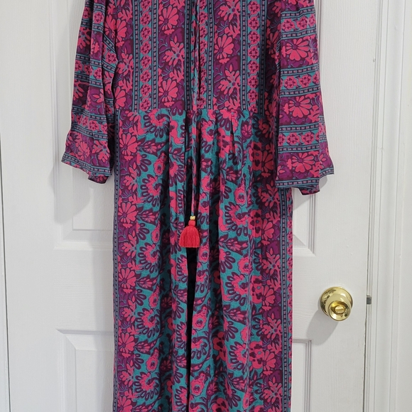Floral Pink and Blue Maxi Dress - Picture 11 of 14